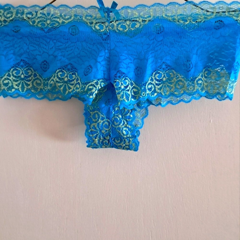Lace Trim Blue Women's Intimate